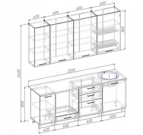 Кухонный гарнитур Дели 2200 (Стол. 26мм) в Чайковском - chaykovskiy.mebel24.online | фото 2