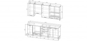 Кухонный гарнитур Каппучино 2400 h950 (Стол. 26мм) в Чайковском - chaykovskiy.mebel24.online | фото 2