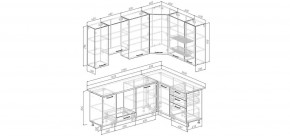 Кухонный гарнитур Меренга 2200*1600 h950 (Стол. 38мм) в Чайковском - chaykovskiy.mebel24.online | фото 2