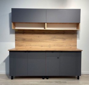 Кухонный гарнитур «Монако» 2.0 м Серия 2 МДФ с фрезеровкой (Дуб Золотой/Графит) в Чайковском - chaykovskiy.mebel24.online | фото 3