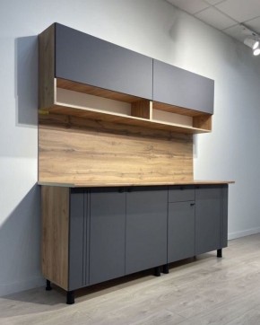 Кухонный гарнитур «Монако» 2.0 м Серия 2 МДФ с фрезеровкой (Дуб Золотой/Графит) в Чайковском - chaykovskiy.mebel24.online | фото 4