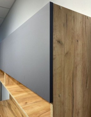 Кухонный гарнитур «Монако» 2.0 м Серия 2 МДФ с фрезеровкой (Дуб Золотой/Графит) в Чайковском - chaykovskiy.mebel24.online | фото 6