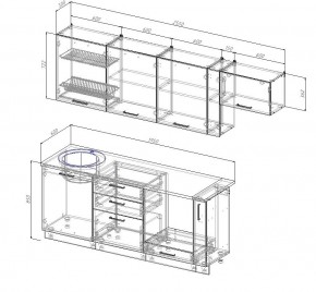 Кухонный гарнитур Муссон 2550 (Стол. 26мм) в Чайковском - chaykovskiy.mebel24.online | фото 2