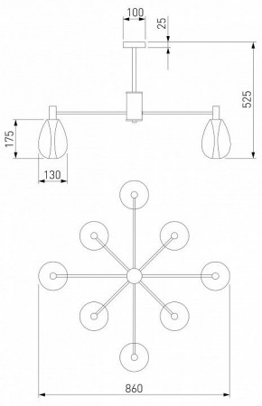 Люстра на штанге Eurosvet Magma 60175/8 латунь в Чайковском - chaykovskiy.mebel24.online | фото 3