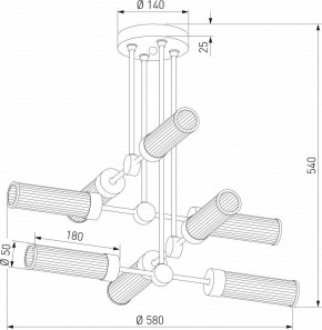 Люстра на штанге Eurosvet Oriens 60166/8 латунь в Чайковском - chaykovskiy.mebel24.online | фото 3