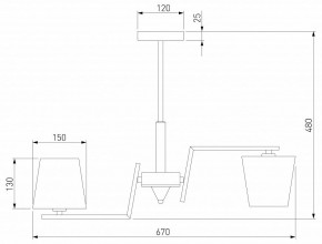 Люстра на штанге Eurosvet Ozark 60149/6 латунь в Чайковском - chaykovskiy.mebel24.online | фото 4