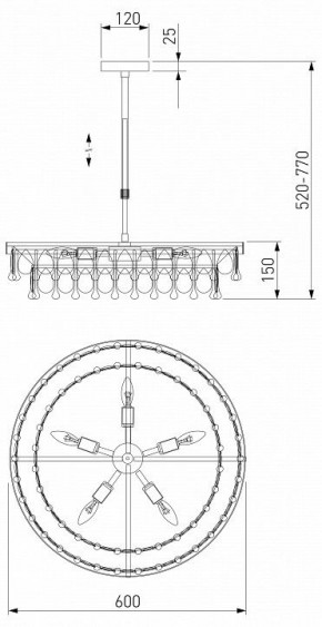 Люстра на штанге Eurosvet Sophie 60165/6 латунь в Чайковском - chaykovskiy.mebel24.online | фото 3