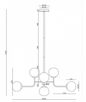 Люстра на штанге Maytoni Erich MOD221-PL-08-G в Чайковском - chaykovskiy.mebel24.online | фото 6