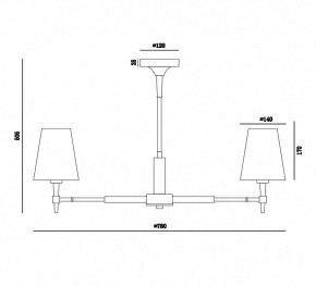 Люстра на штанге Maytoni Zaragoza H001CL-05BS в Чайковском - chaykovskiy.mebel24.online | фото 6