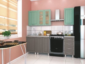 Модульная кухня Луксор серый-бирюза в Чайковском - chaykovskiy.mebel24.online | фото 1