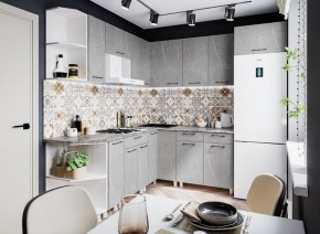 Модульная кухня Марбл мрамор лайт в Чайковском - chaykovskiy.mebel24.online | фото 1