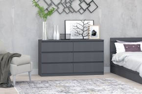 МС "Хилтон" Комод №5 1400 (6 ящ.) графит в Чайковском - chaykovskiy.mebel24.online | фото