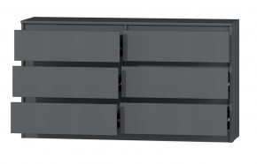 МС "Хилтон" Комод №5 1400 (6 ящ.) графит в Чайковском - chaykovskiy.mebel24.online | фото 3
