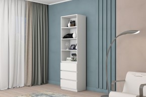 МС "Хилтон" Стеллаж (Белый текстурный) в Чайковском - chaykovskiy.mebel24.online | фото