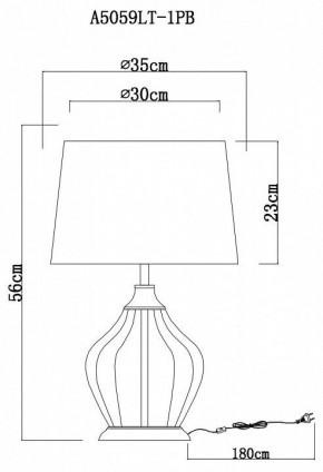 Настольная лампа декоративная Arte Lamp Baymont A5059LT-1PB в Чайковском - chaykovskiy.mebel24.online | фото 3