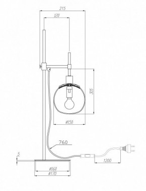 Настольная лампа декоративная Maytoni Erich MOD221-TL-01-N в Чайковском - chaykovskiy.mebel24.online | фото 3