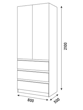 ПАРУС Шкаф 2-х ств. 800 в Чайковском - chaykovskiy.mebel24.online | фото 3