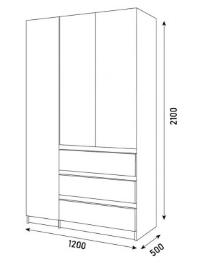 ПАРУС Шкаф 3-х ств. 1200 в Чайковском - chaykovskiy.mebel24.online | фото 3
