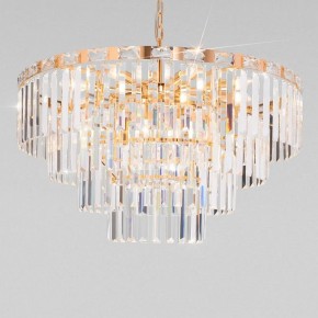 Подвесная люстра Eurosvet Elegante 10130/10 золото/прозрачный хрусталь Strotskis в Чайковском - chaykovskiy.mebel24.online | фото