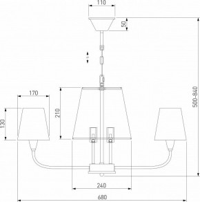 Подвесная люстра Eurosvet Milos 60153/8 латунь в Чайковском - chaykovskiy.mebel24.online | фото 5