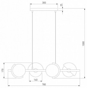 Подвесная люстра Eurosvet Moity 70149/4 черный/латунь в Чайковском - chaykovskiy.mebel24.online | фото 4