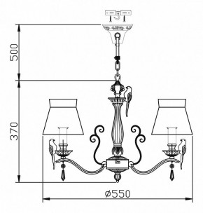 Подвесная люстра Maytoni Bird ARM013-03-W в Чайковском - chaykovskiy.mebel24.online | фото 6