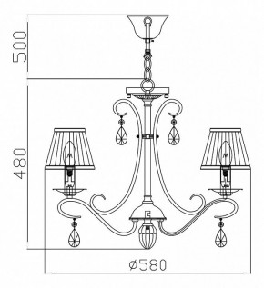 Подвесная люстра Maytoni Brionia ARM172-05-G в Чайковском - chaykovskiy.mebel24.online | фото 5