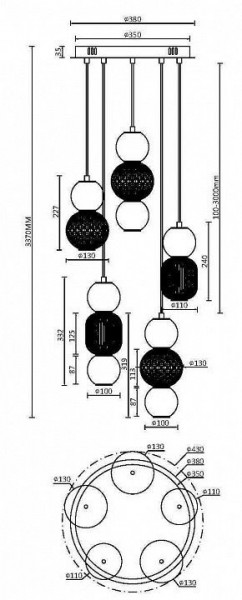 Подвесная люстра Maytoni Drop MOD273PL-L80CH3K в Чайковском - chaykovskiy.mebel24.online | фото 3