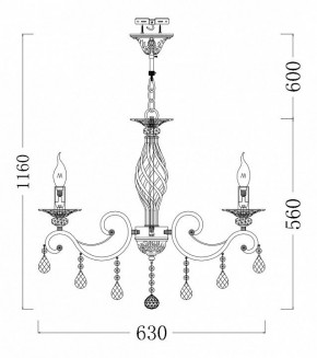 Подвесная люстра Maytoni Grace ARM247-06-G в Чайковском - chaykovskiy.mebel24.online | фото 3