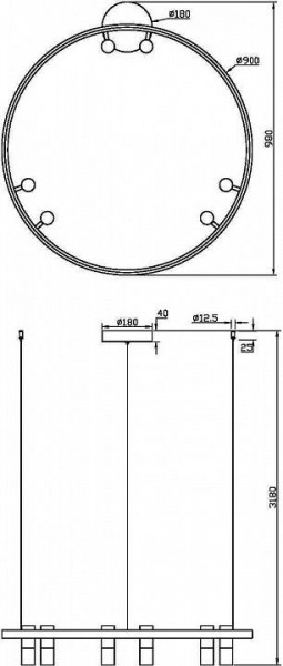 Подвесная люстра Maytoni Halo MOD102PL-L42BK в Чайковском - chaykovskiy.mebel24.online | фото 4