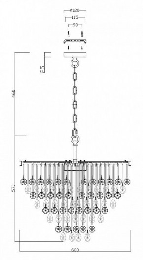 Подвесная люстра Maytoni Linn MOD091PL-07CH в Чайковском - chaykovskiy.mebel24.online | фото 4