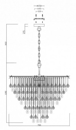 Подвесная люстра Maytoni Linn MOD091PL-09CH в Чайковском - chaykovskiy.mebel24.online | фото 3