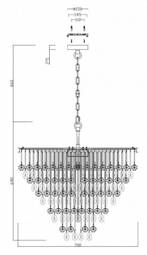 Подвесная люстра Maytoni Linn MOD091PL-09G в Чайковском - chaykovskiy.mebel24.online | фото 4