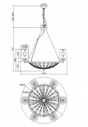 Подвесная люстра Maytoni Pantheon H021PL-06CH в Чайковском - chaykovskiy.mebel24.online | фото 5