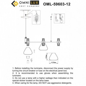 Подвесная люстра Omnilux Trevasco OML-59603-12 в Чайковском - chaykovskiy.mebel24.online | фото 8