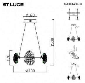 Подвесная люстра ST-Luce Enigma SL6018.203.48 в Чайковском - chaykovskiy.mebel24.online | фото 4