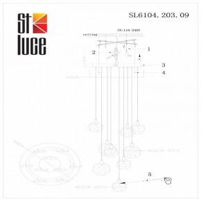 Подвесная люстра ST-Luce Montecelio SL6104.203.09 в Чайковском - chaykovskiy.mebel24.online | фото 3