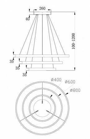 Подвесной светильник Maytoni Rim MOD058PL-L100W4K в Чайковском - chaykovskiy.mebel24.online | фото 6