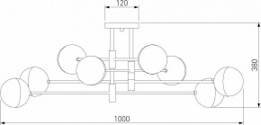 Потолочная люстра Eurosvet Nuvola 70129/8 латунь в Чайковском - chaykovskiy.mebel24.online | фото 3