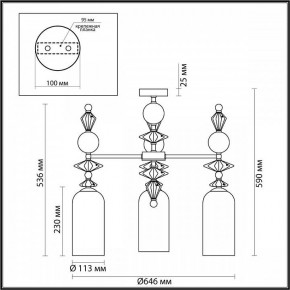 Потолочная люстра Odeon Light Bizet 4855/3C в Чайковском - chaykovskiy.mebel24.online | фото 3