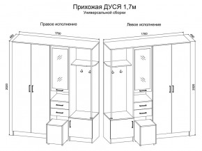 Прихожая Дуся 1.7 УНИ (Дуб Бунратти/Белый Бриллиант) в Чайковском - chaykovskiy.mebel24.online | фото 2