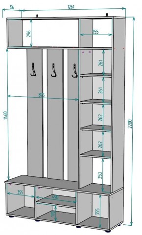 Прихожая с зеркалом V19_M в Чайковском - chaykovskiy.mebel24.online | фото 2