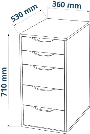 S01026 Ингар 5 комод 36x71x53, серо-бирюзовый в Чайковском - chaykovskiy.mebel24.online | фото 3