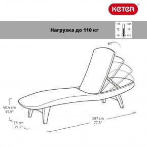 Шезлонг Пацифик (Pacific) графит в Чайковском - chaykovskiy.mebel24.online | фото 2