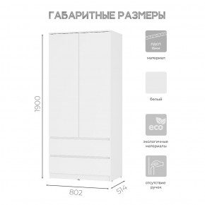 Шкаф 2-х створчатый Симпл ШК-03 (белый) в Чайковском - chaykovskiy.mebel24.online | фото 3