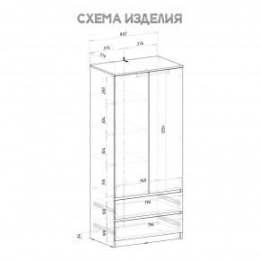 Шкаф 2-х створчатый Симпл ШК-03 (графит) в Чайковском - chaykovskiy.mebel24.online | фото 4