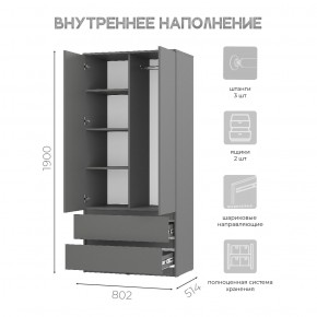 Шкаф 2-х створчатый Симпл ШК-03 (графит) в Чайковском - chaykovskiy.mebel24.online | фото 5