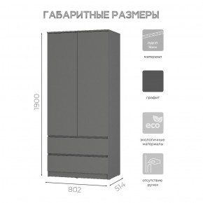 Шкаф 2-х створчатый Симпл ШК-03 (графит) в Чайковском - chaykovskiy.mebel24.online | фото 6