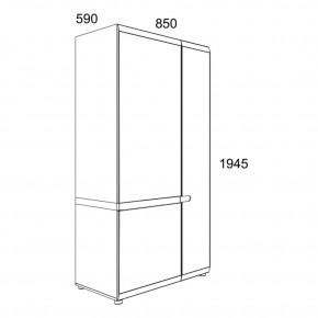 Шкаф 2D/TYP 20A, LINATE ,цвет белый/сонома трюфель в Чайковском - chaykovskiy.mebel24.online | фото 3