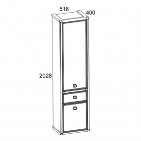 Шкаф 2D1S, MAGELLAN, цвет Сосна винтаж в Чайковском - chaykovskiy.mebel24.online | фото 2